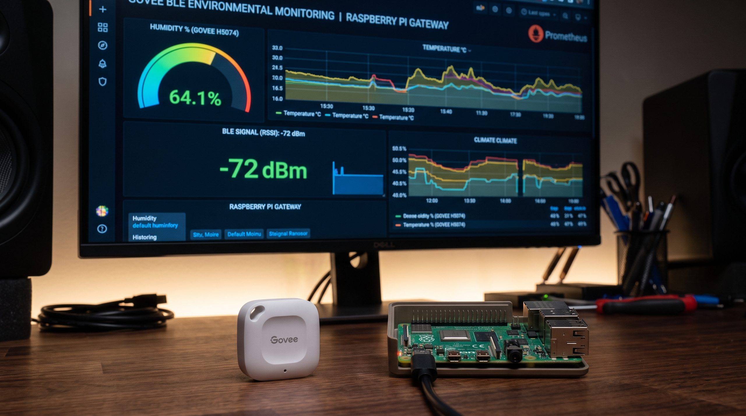 Monitoring Govee H5074 Hygrometers with a Raspberry Pi, Prometheus and Grafana